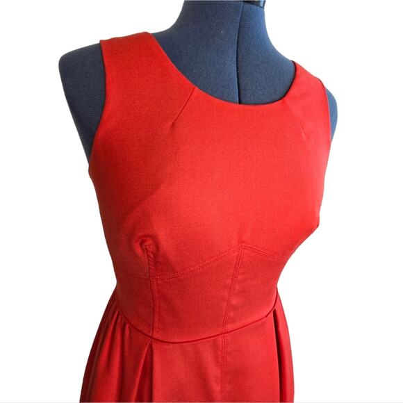 J. Crew red fit and flare wool blend sleeveless dress size 4 - Picture 5 of 9